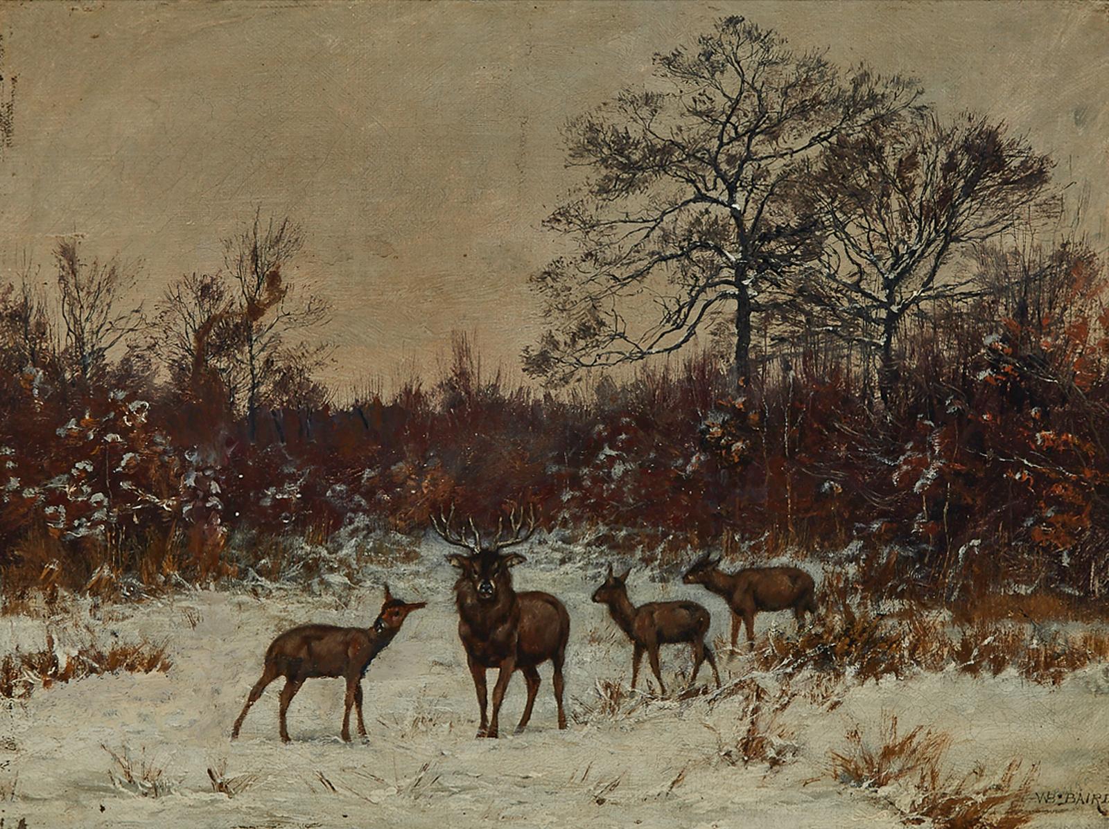 William Baptiste Baird (1847-1917) - Deer In Snow