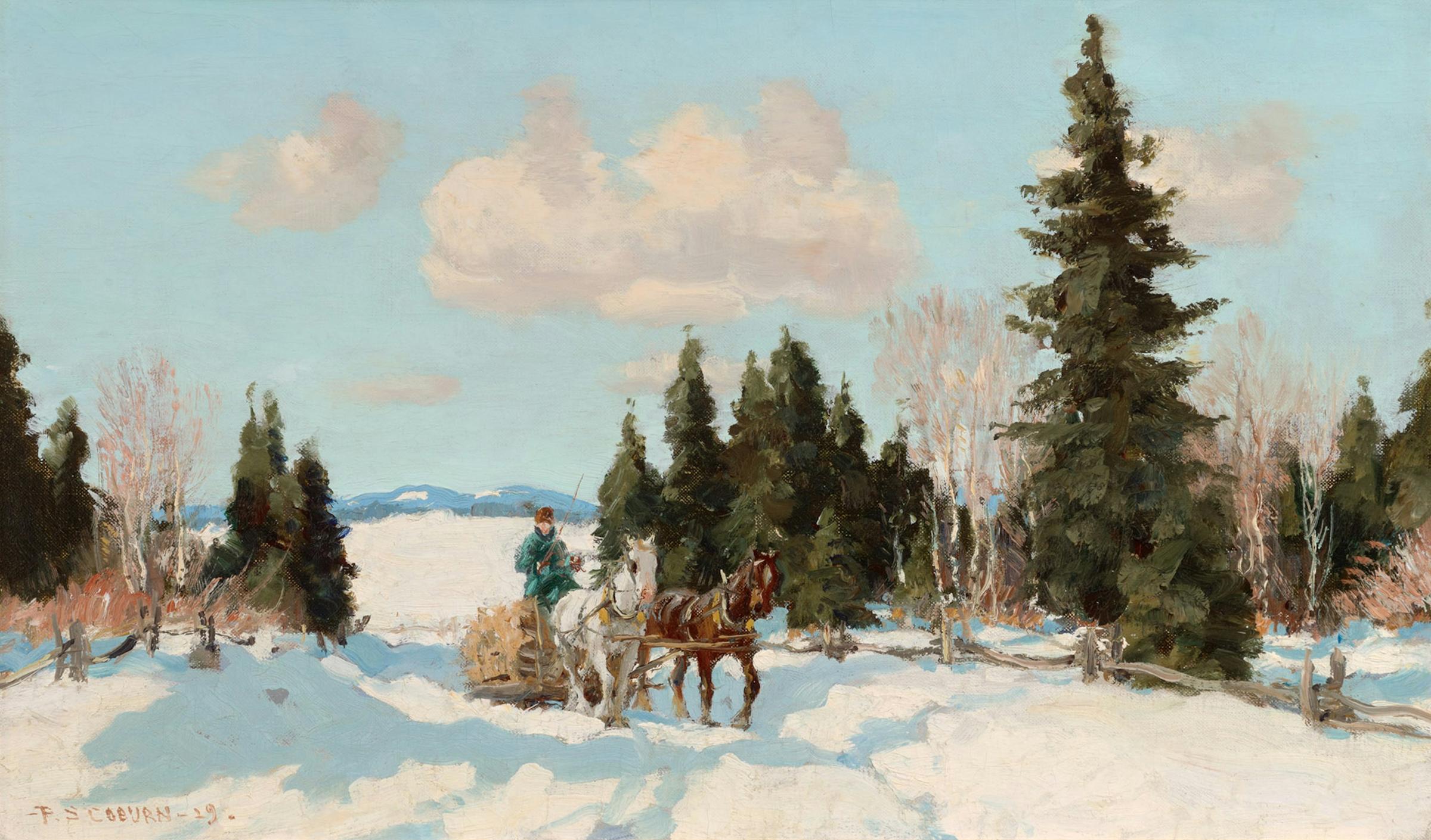 Frederick Simpson Coburn (1871-1960) - Logging, Eastern Townships, 1929