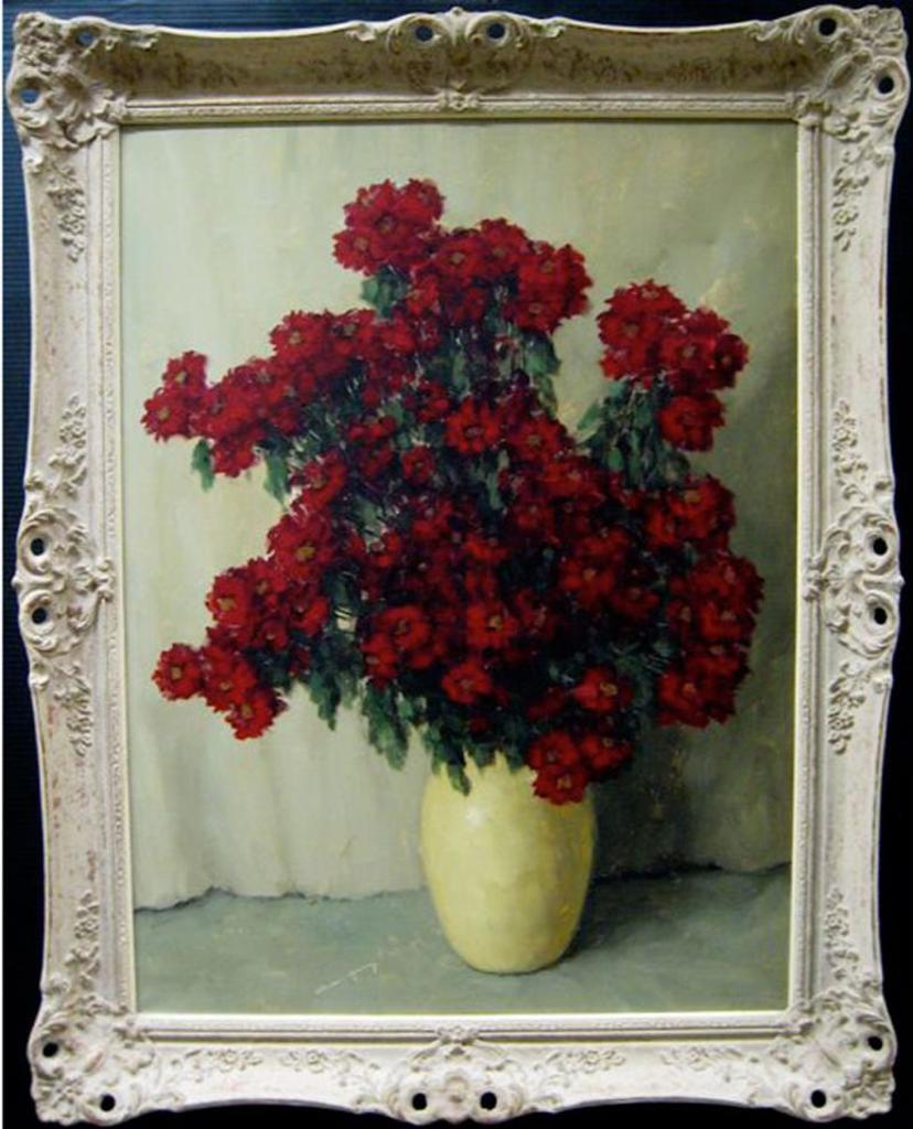 C.M. Van Rooy (1895) - Flowers In A Beige Vase