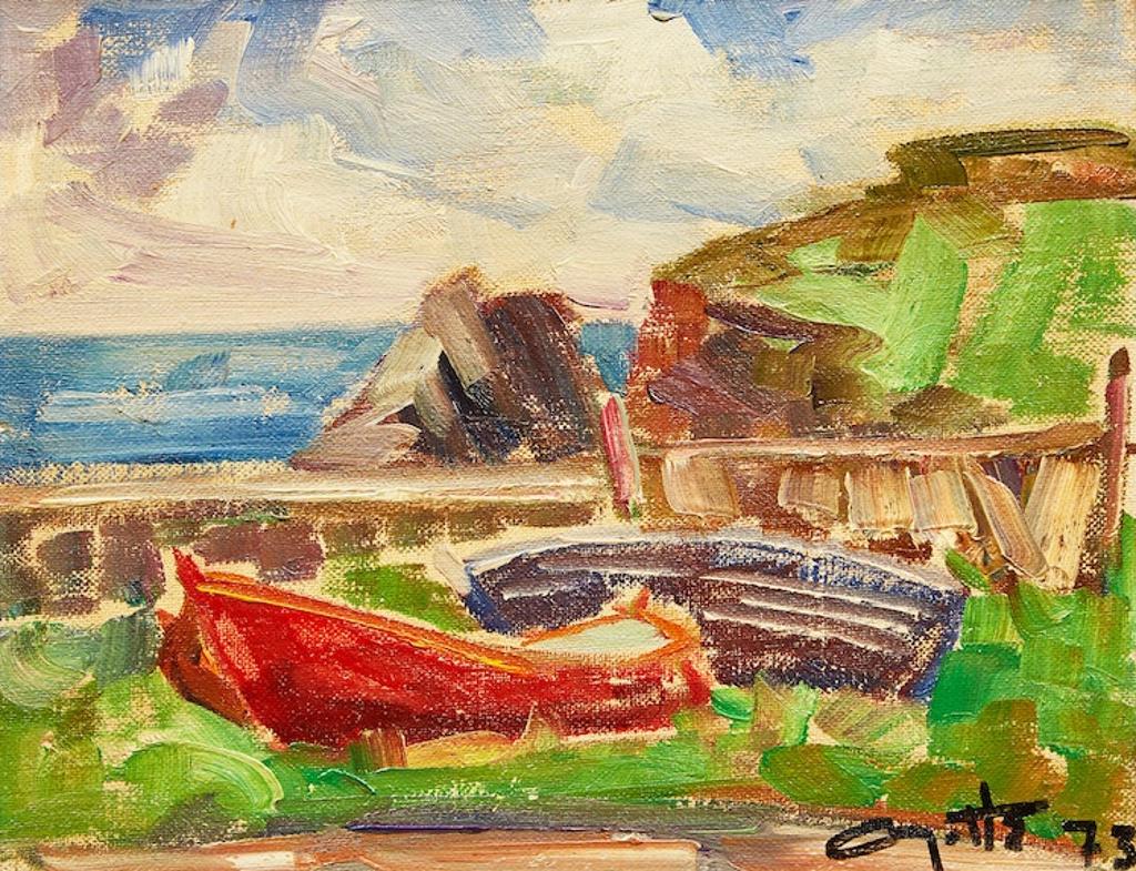 Léo Ayotte (1909-1976) - Barques en Gaspésie