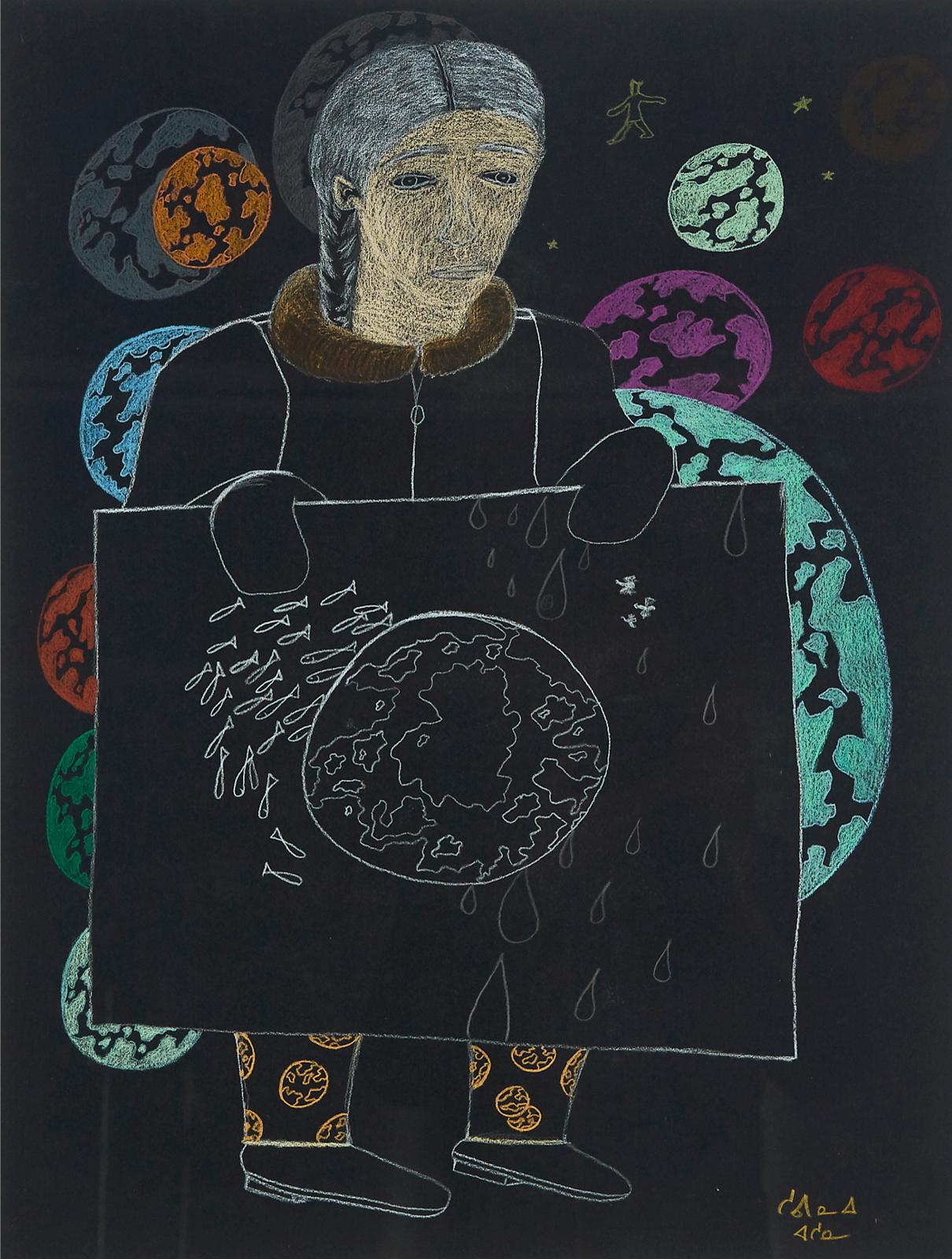 Shuvinai Ashoona (1961) - Holding A Drawing Of The Earth, 2011