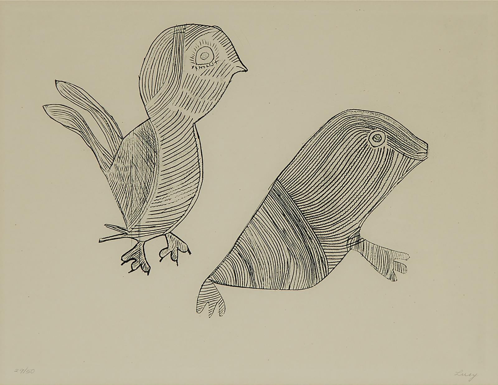 Lucy Qinnuayuak (1915-1982) - Two Birds