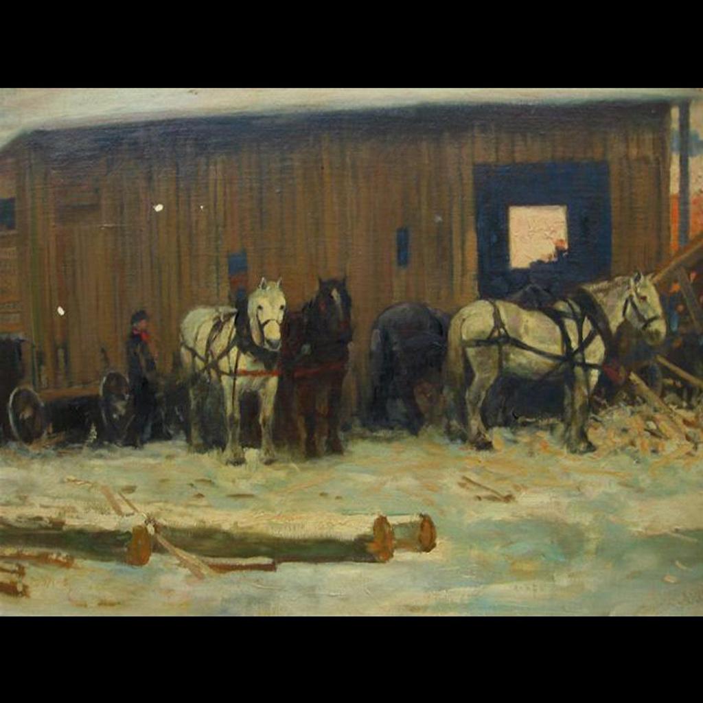 Christian - Farmer & Horses At Sawmill