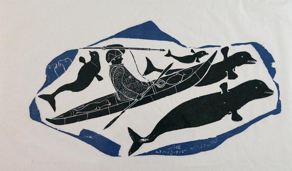 Joe Talirunili (1893-1976) - Fisherman And Animals Of The Sea; 1963