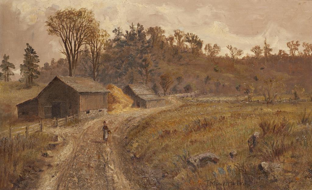 Thomas Mower Martin (1838-1934) - Barn in Autumn