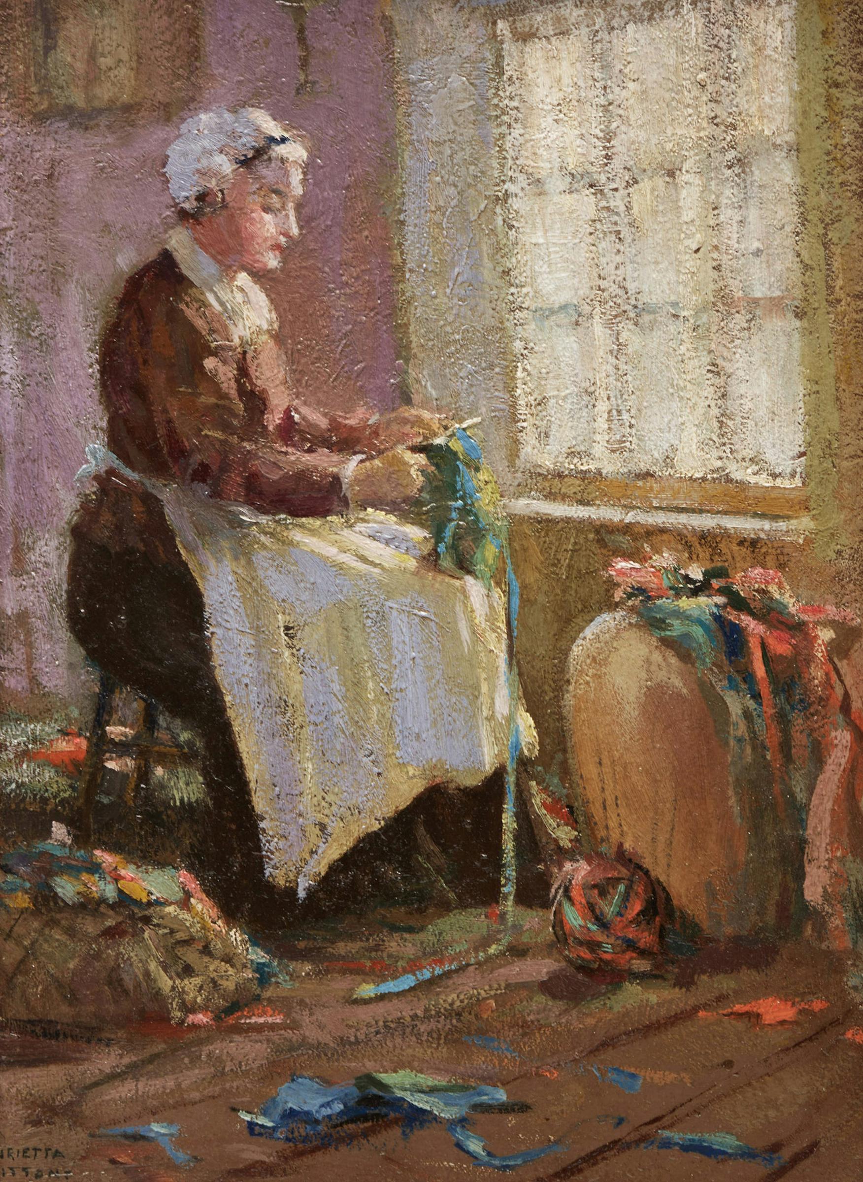 Henrietta Hancock Britton (1873-1963) - Cutting Carpet Rags