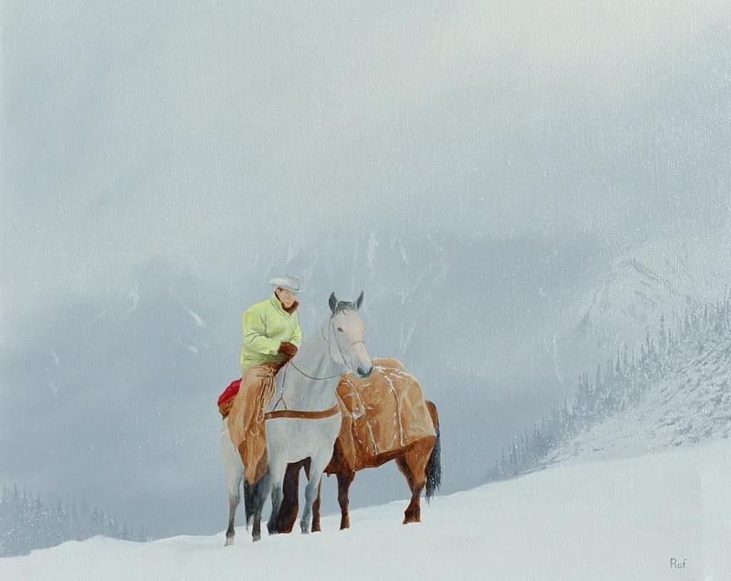 Ted Raftery (1938) - Taking A Breather  (Wonder Pass Nr. Mt. Assiniboine - Rider Ted Anderson); 1980
