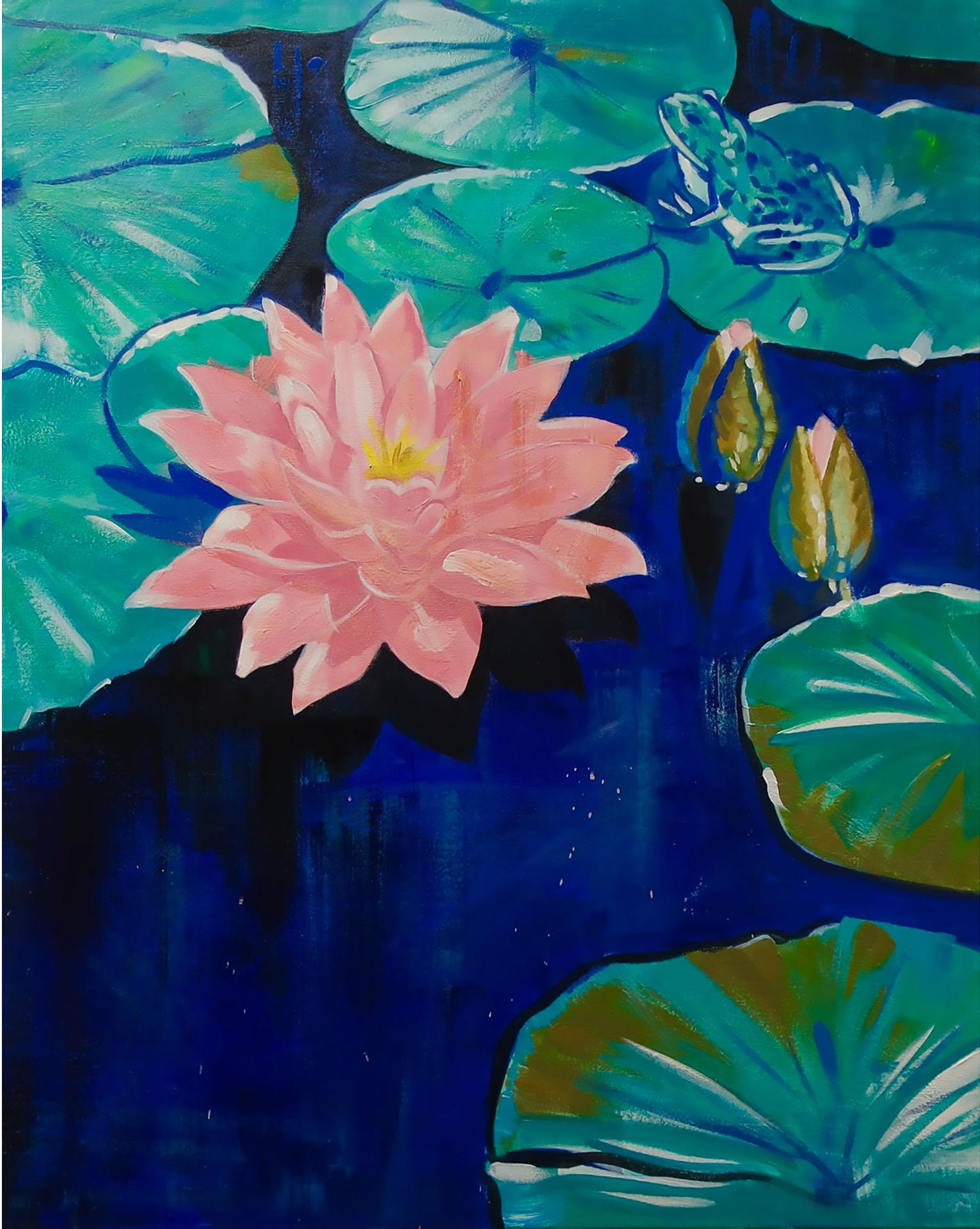 Alex Korenfeld (1944) - Pink Lily And Frog