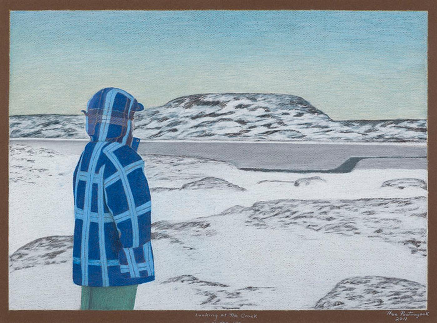 Itee Pootoogook (1951-2014) - Looking at the Crack in the Ice