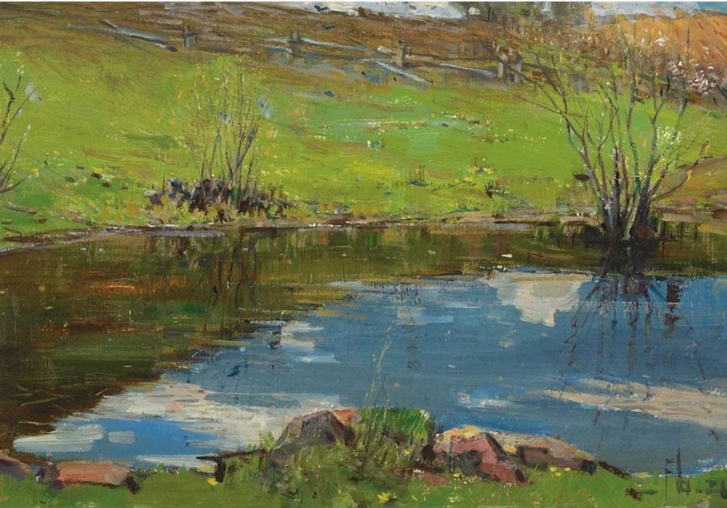 Peleg Franklin Frank Brownell (1857-1946) - Springtime By The River, Ontario Countryside