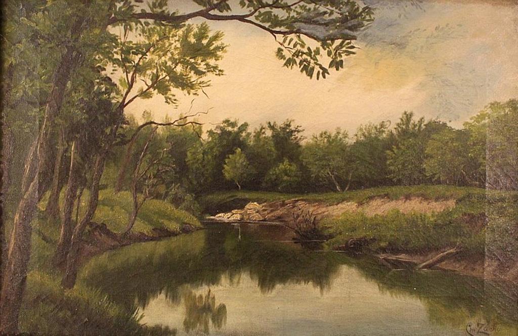 Christian Pedaer Morch Zacho (1843-1913) - Untitled - River Landscape