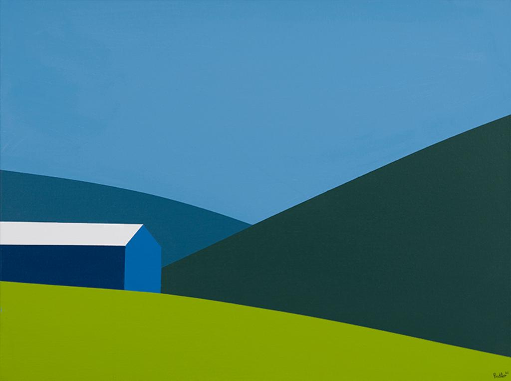 Charles Pachter (1942) - Blue Barn Green Field