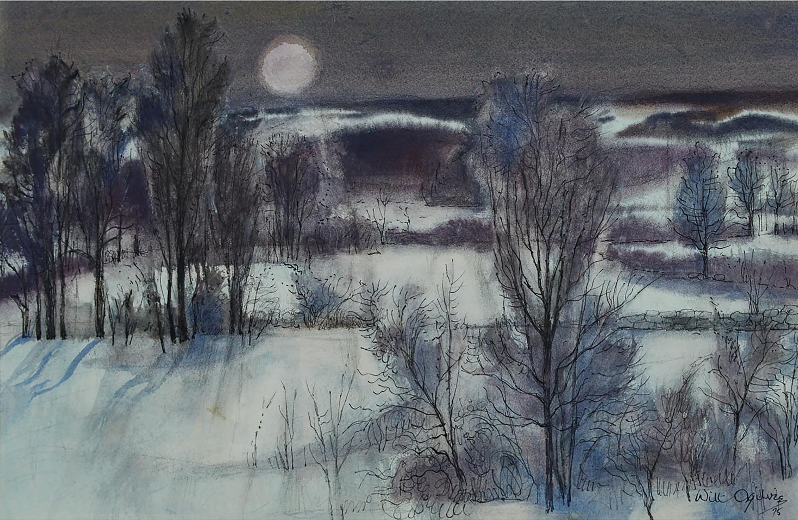 William (Will) Abernethy Ogilvie (1901-1989) - Valley In Winter, 1975
