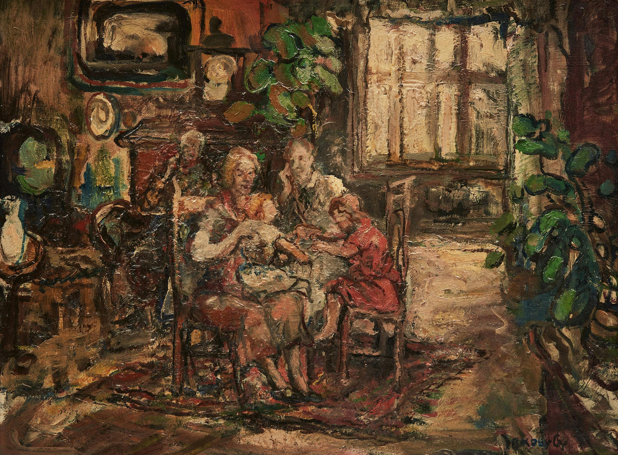 Július Jakoby (1903-1985) - Interior Scene