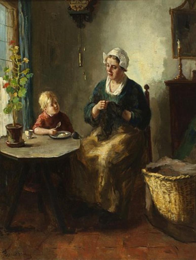 Bernard J. de Hoog (1867-1943) - Mother Darning