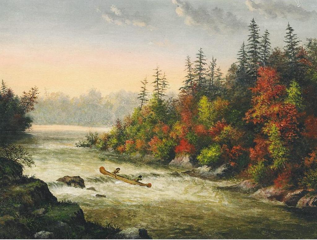 Alfred Worsley Holdstock (1820-1901) - Shooting The Rapids