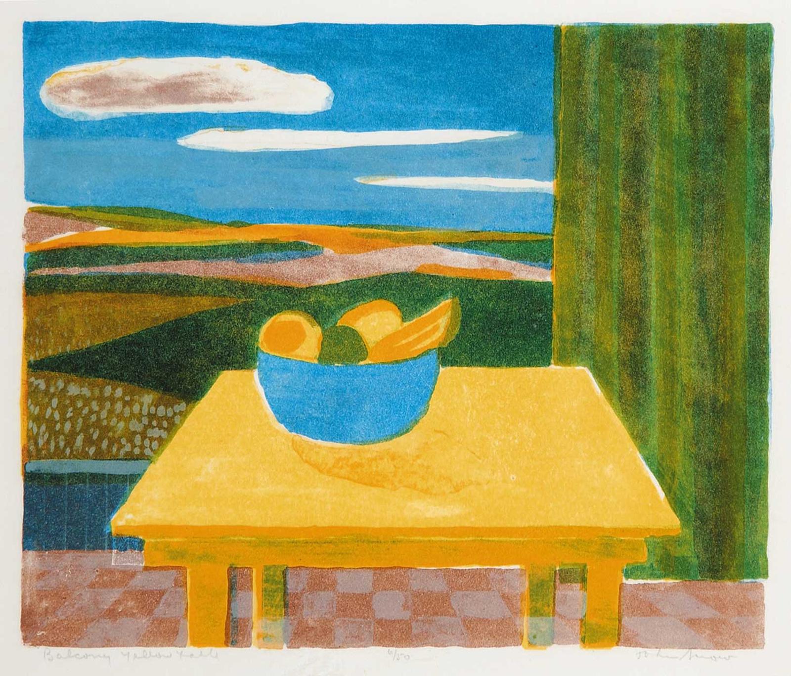 John Harold Thomas Snow (1911-2004) - Balcony Yellow Table  #6/50