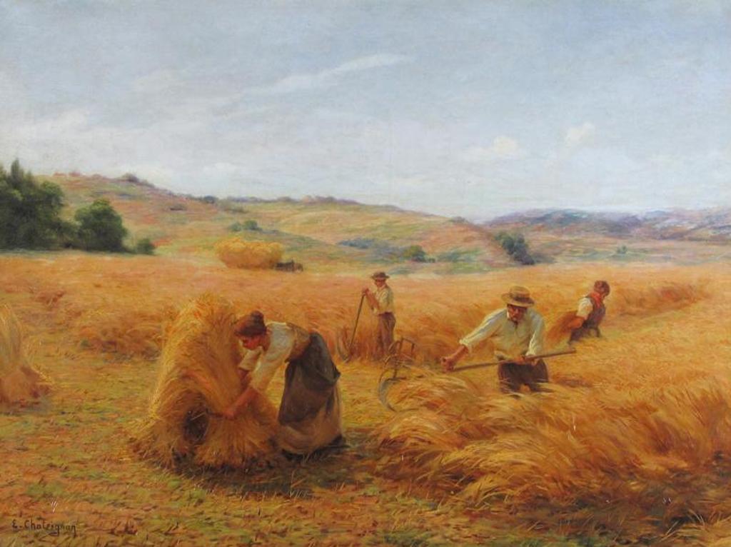 Ernest Chateignon (1863-1910) - Harvest Scene