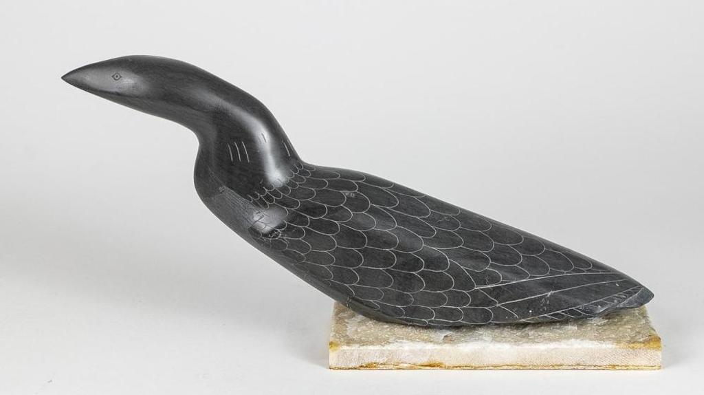 Davidee Uppik - Belcher Islands a grey stone carving of a loon