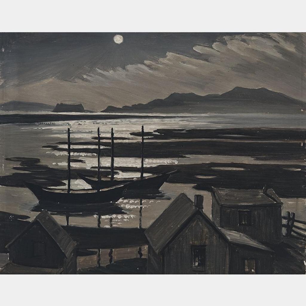 Doris Jean McCarthy (1910-2010) - Moonlight On Percé Rock, 1945