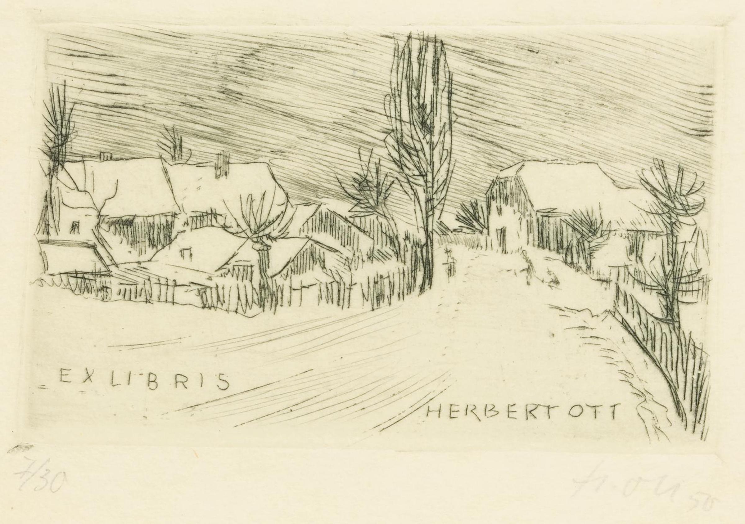 Herbert Ott (1915-1987) - Village in Winter