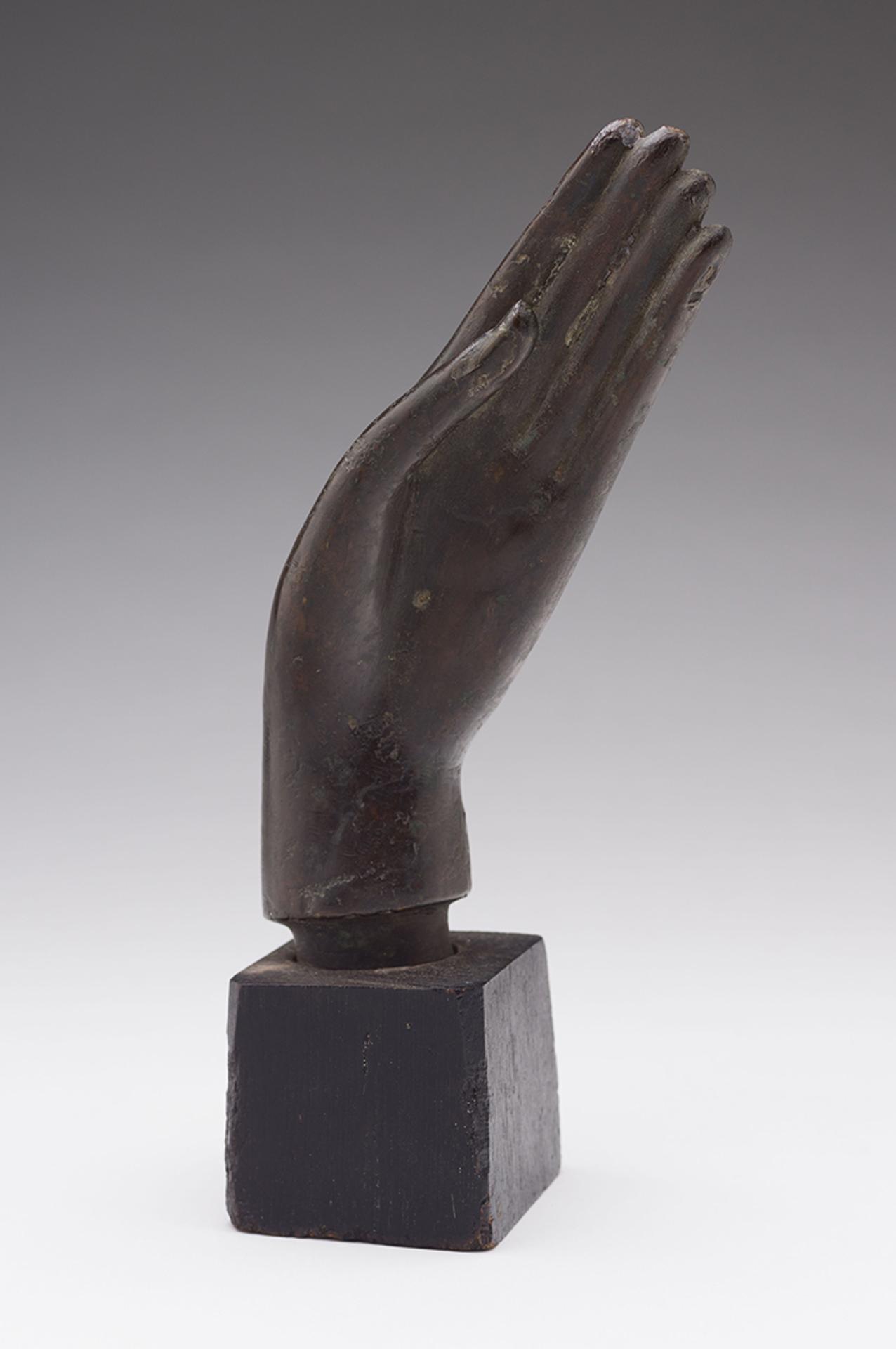 Southeast Asian Art - Large Thai Bronze Buddhist Hand Fragment, 18th/19th Century