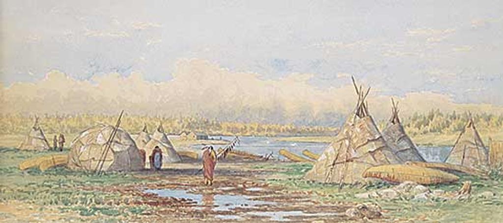 Frederick Arthur Verner (1836-1928) - Ojibway Wigwams, North West Angle, Lake of the Woods