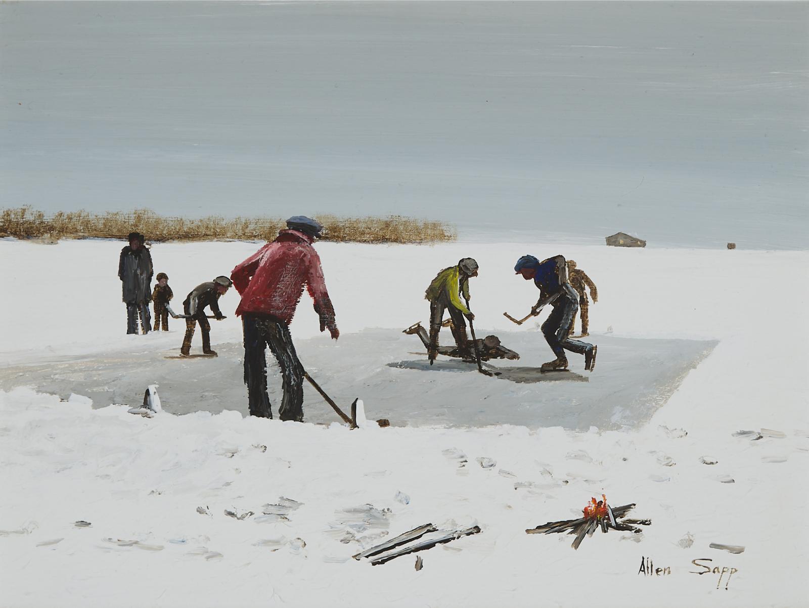 Allen Fredrick Sapp (1929-2015) - A Hockey Practice Game