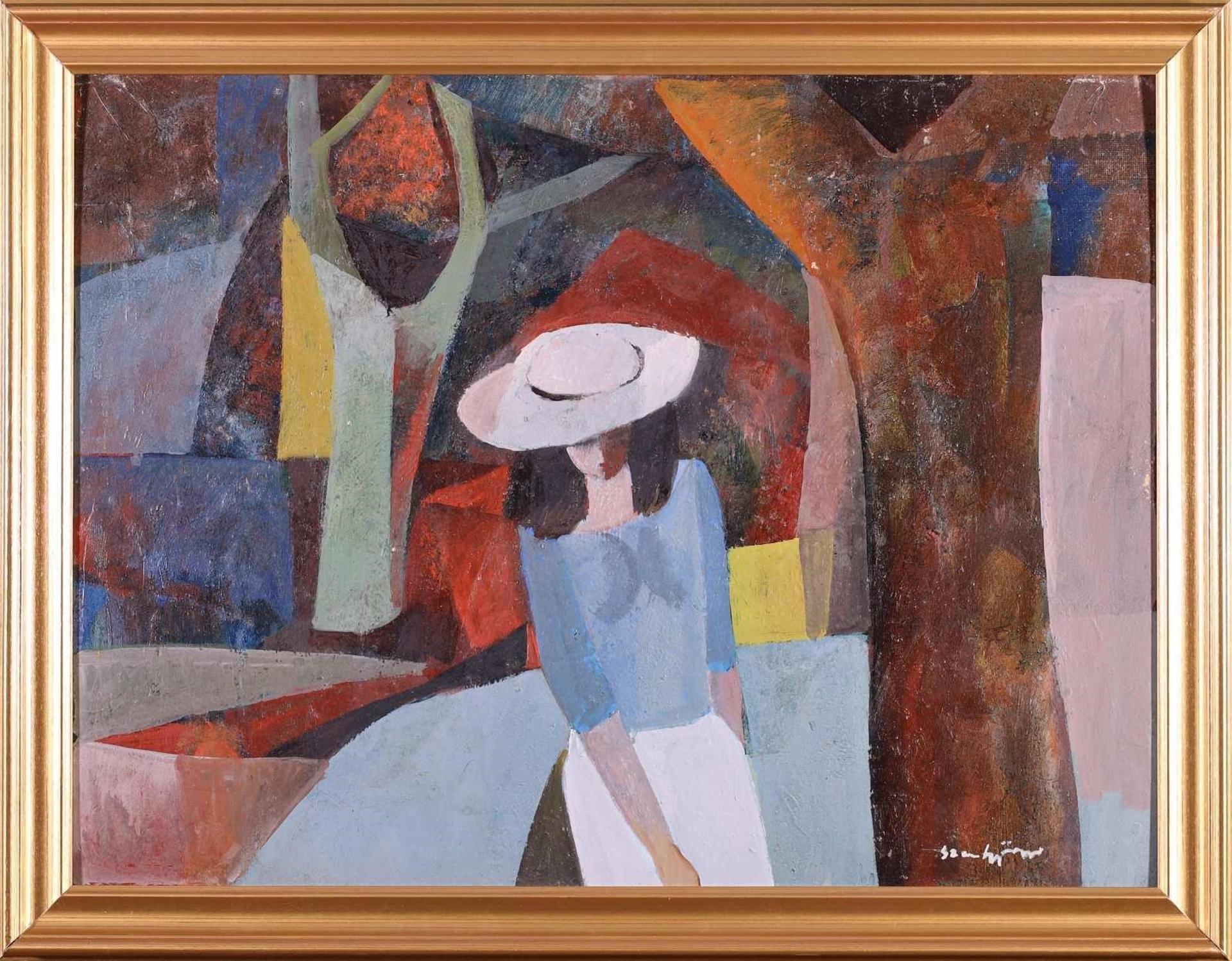 Kornel Szentgyorgyi (1916-2006) - Untitled, Woman with Hat