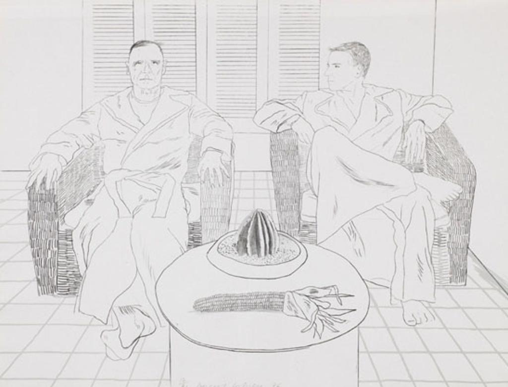 David Hockney (1937) - Don Bachardy and Christopher Isherwood