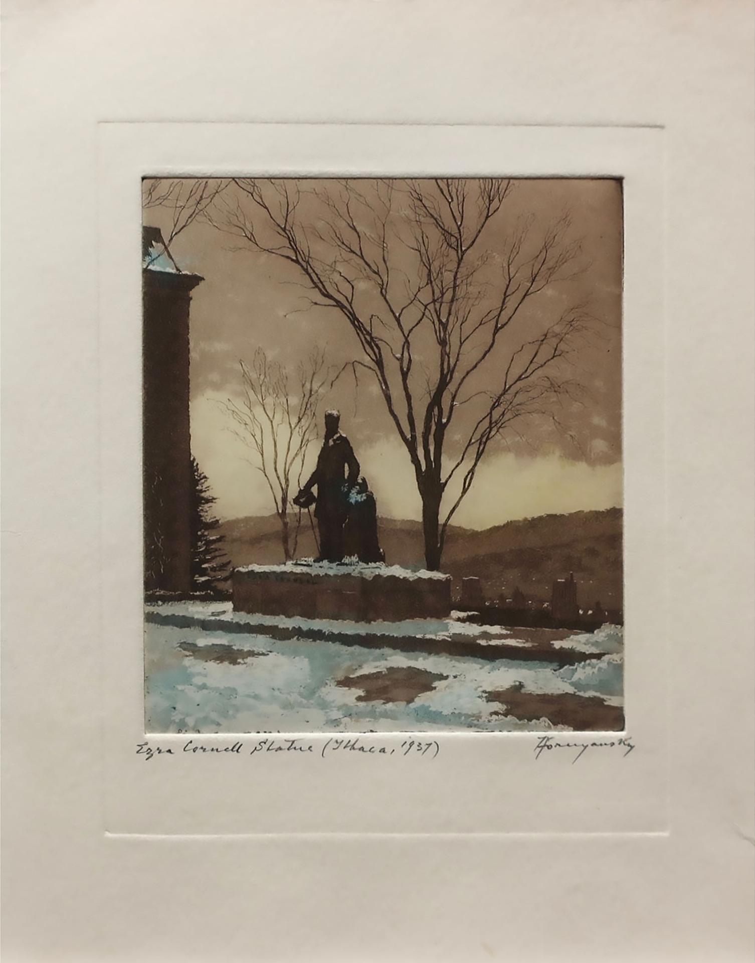 Nicholas Hornyansky (1896-1965) - Ezra Cornell Statue (Ithaca, 1937)