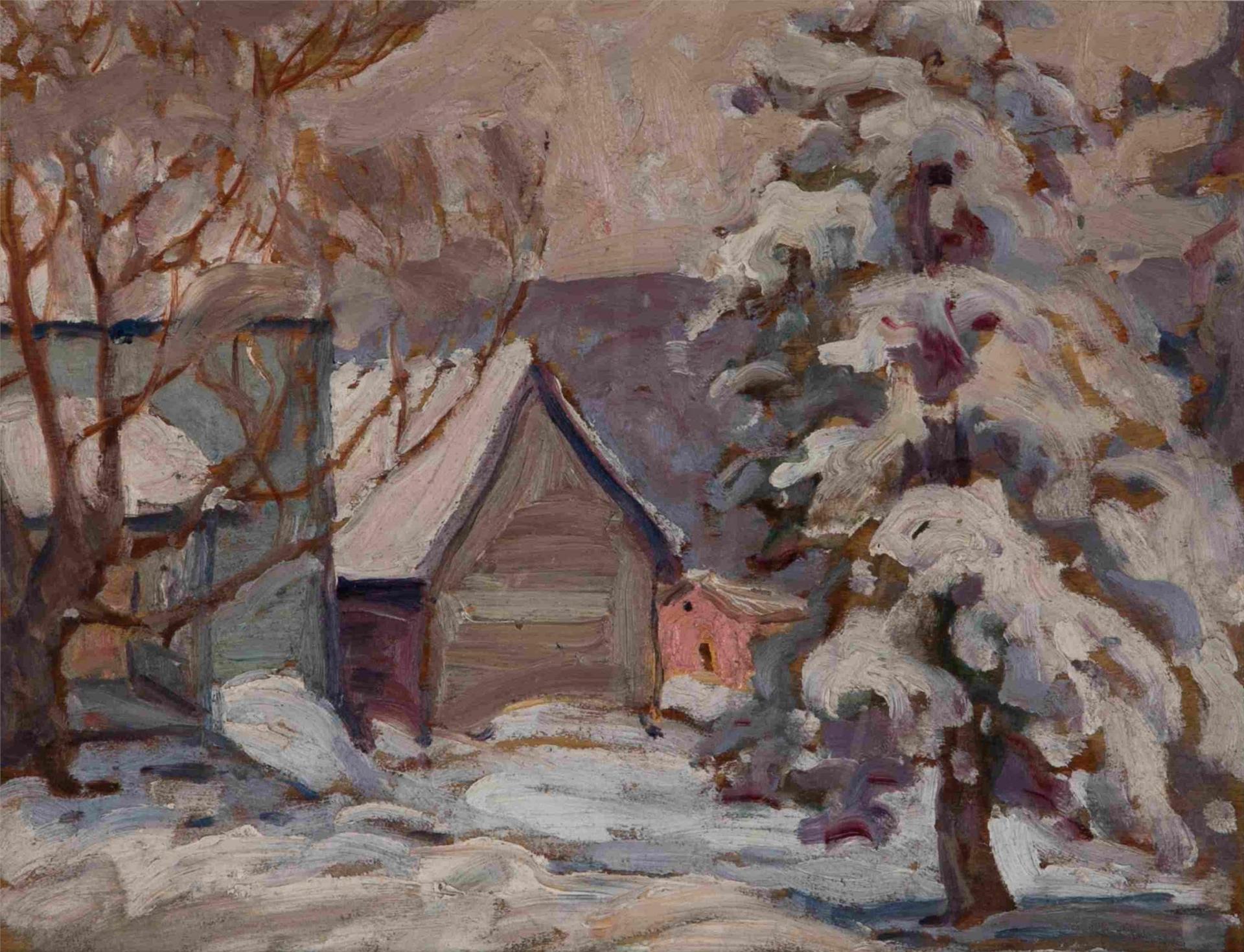 Kathleen Campbell Ward (1902-1988) - Snowy Farmhouse