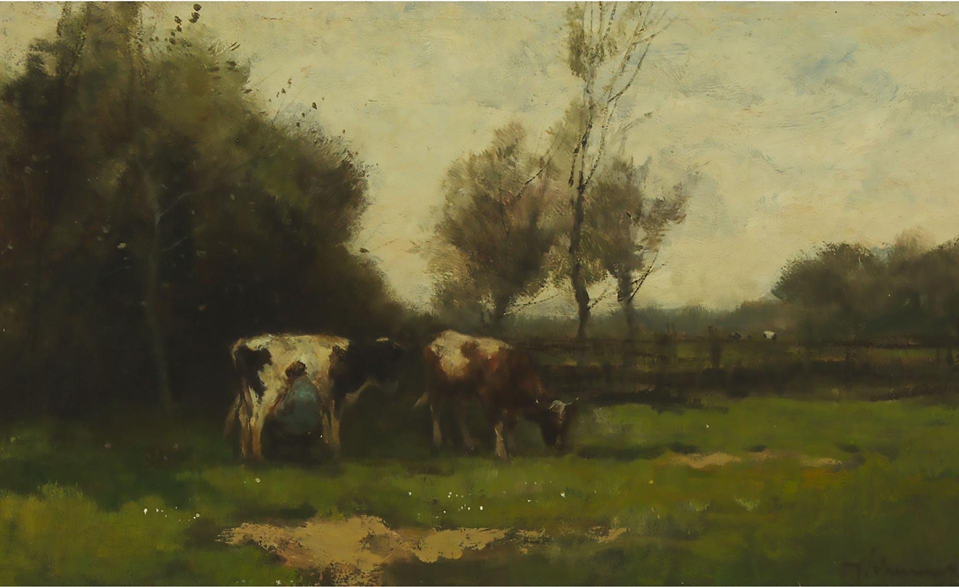 Johan Frederik Cornelis Scherrewitz (1868-1951) - Landscape And Cows