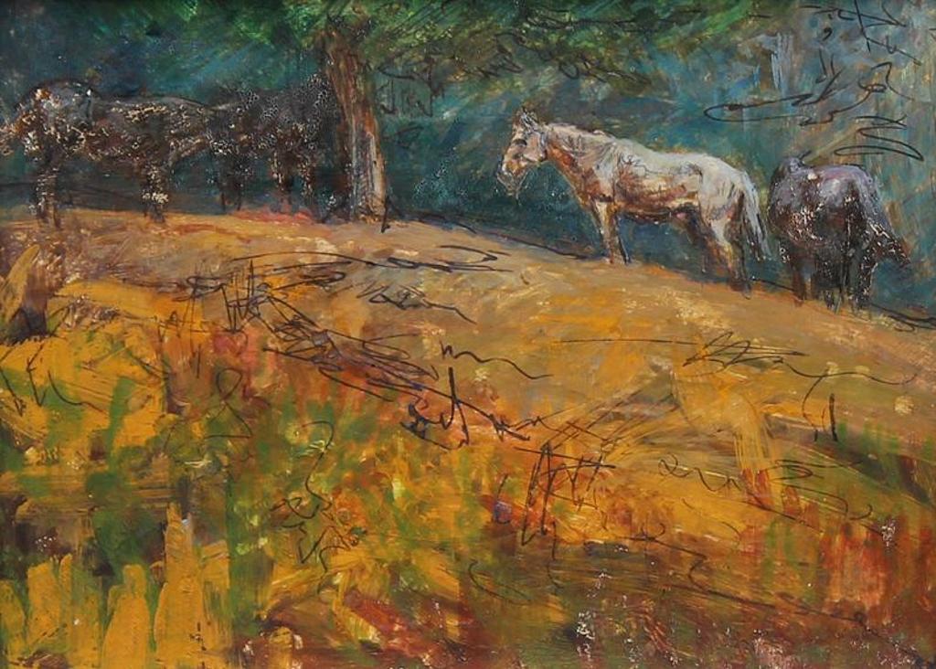 Orestes Nicholas (Rick) Grandmaison (1932-1985) - Horses Grazing