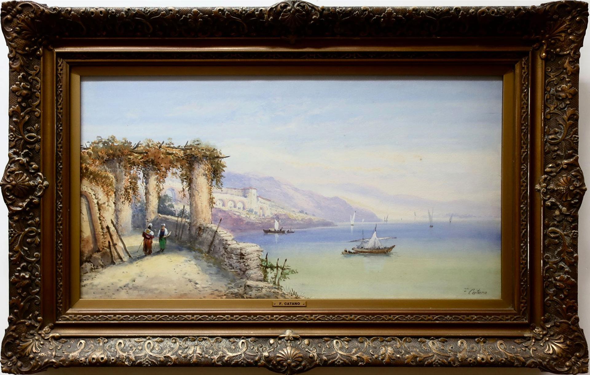 Frank Catano (1880-1920) - Untitled (Mediterranean Coastal Scene)