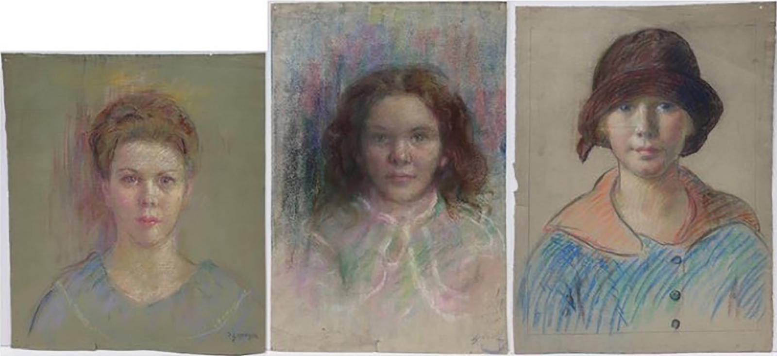 Stanley Gordon Moyer (1887-1968) - Portrait Studies (Young Women)