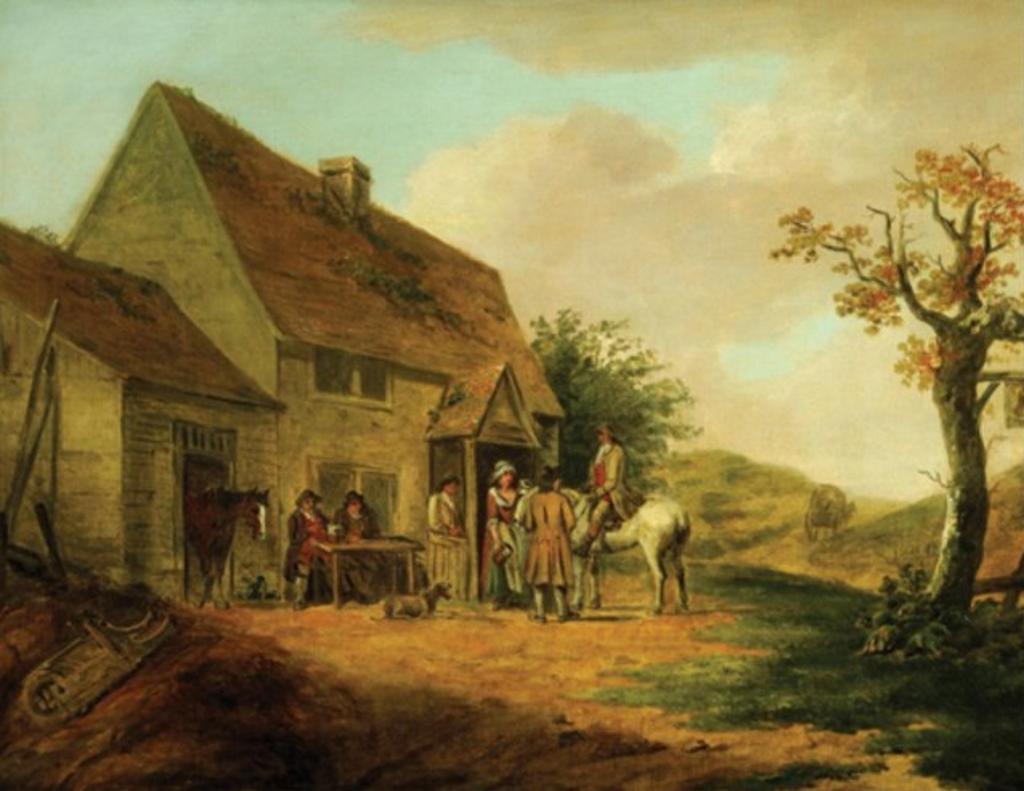 George Morland (1763-1804) - Wayside Gossips at the Bell Inn
