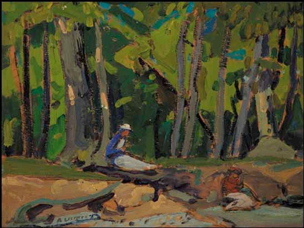 Arthur Lismer (1885-1969) - Figures in Landscape / The River (verso)
