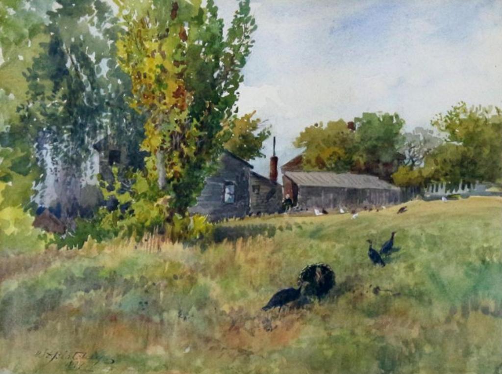 William Daniel Blatchly (1838-1903) - Farmyard With Turkeys; 1899