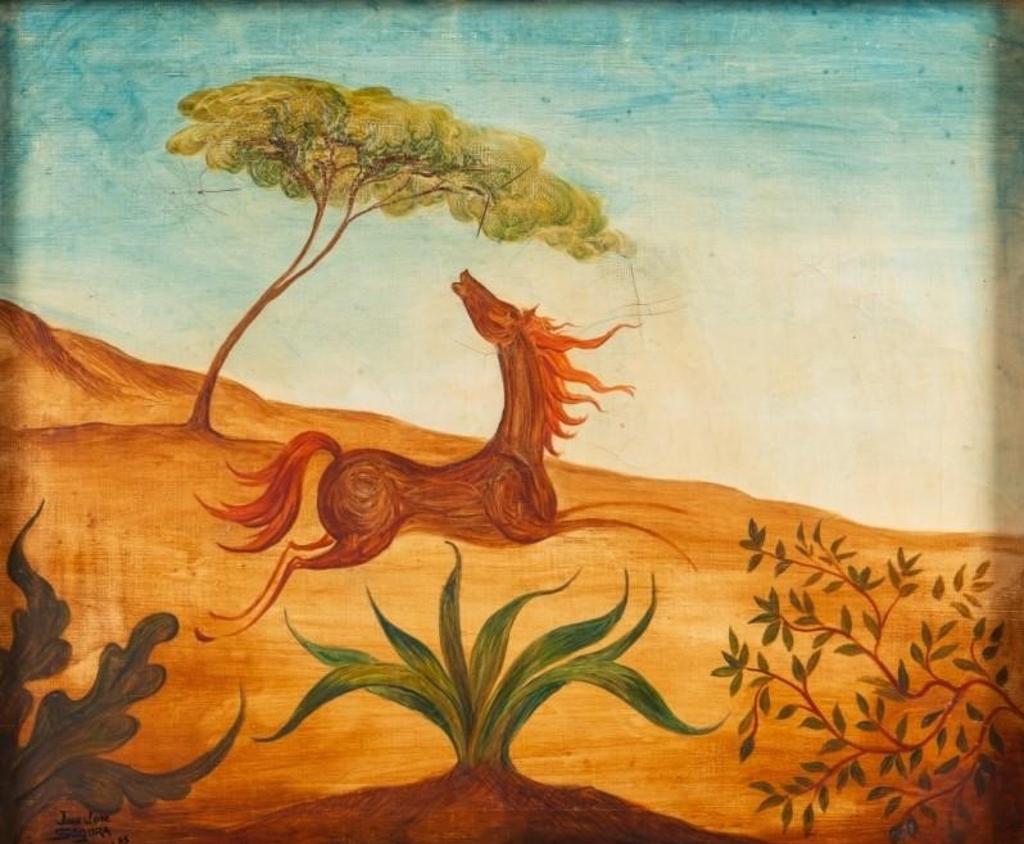 Juan Jose Segura (1901-1964) - Desert scene with horse
