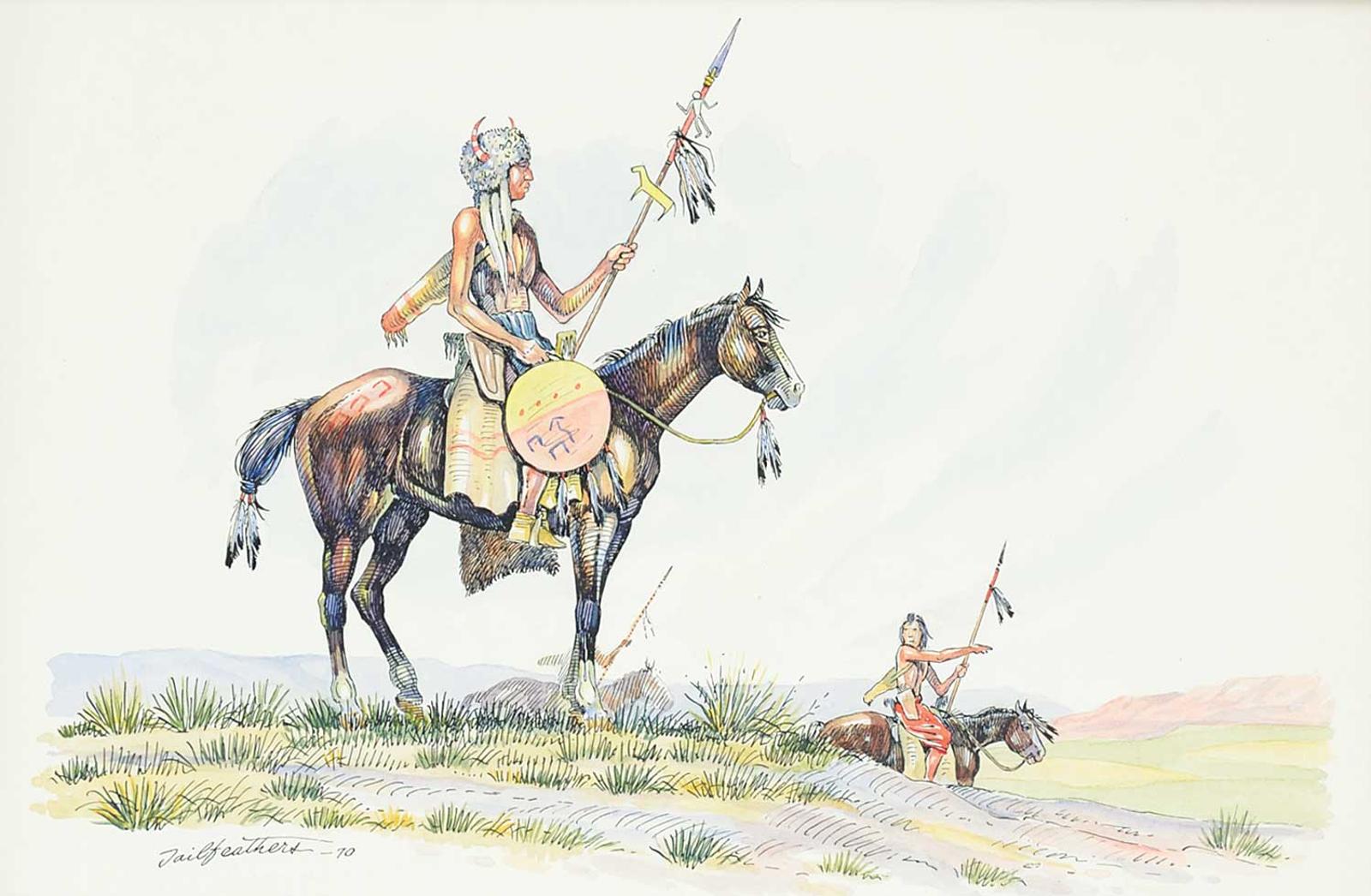Gerald T. Tailfeathers (1925-1975) - Untitled - Indian Scouts