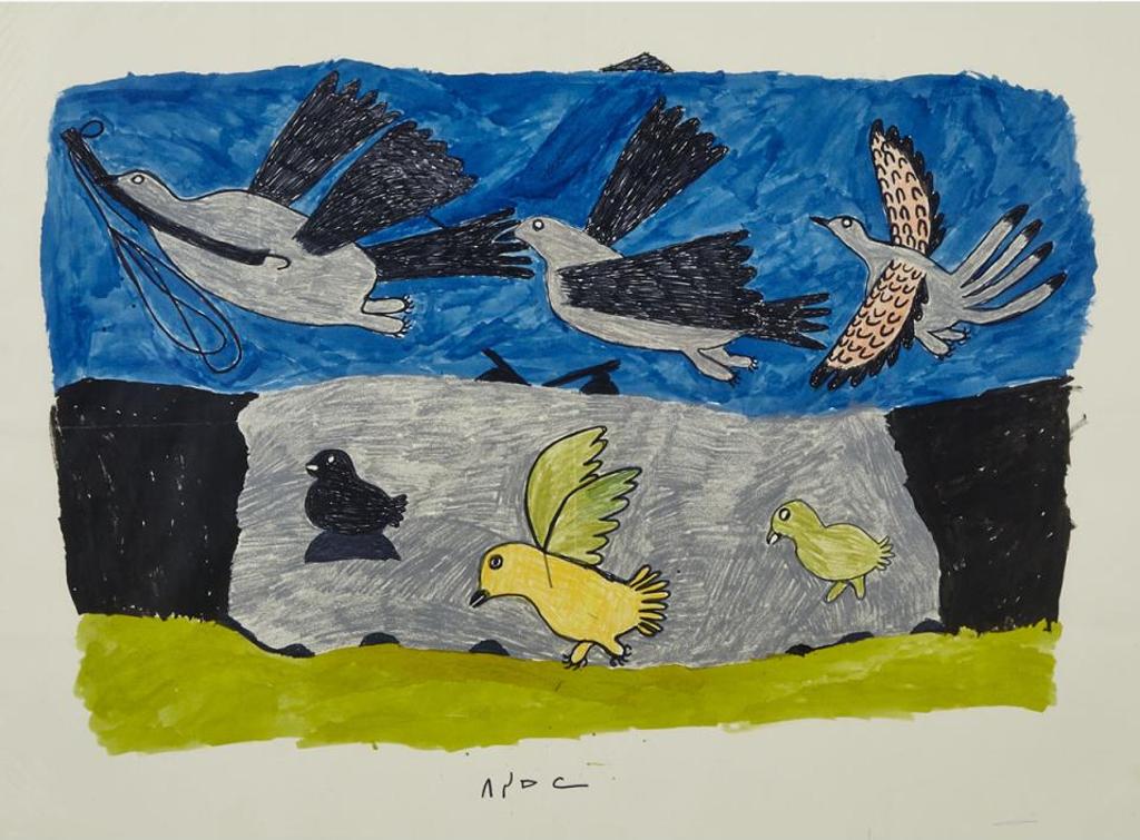 Pitseolak Ashoona (1904-1983) - Birds Taking Flight