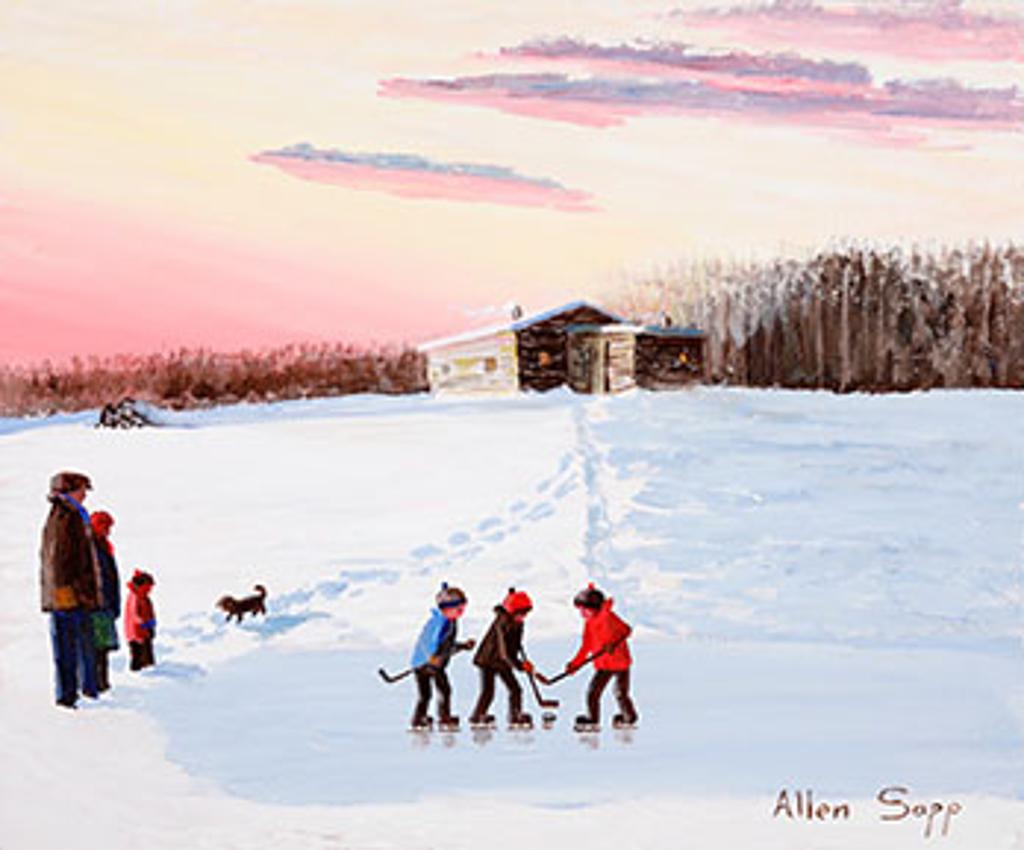 Allen Fredrick Sapp (1929-2015) - Kids Playing Hockey