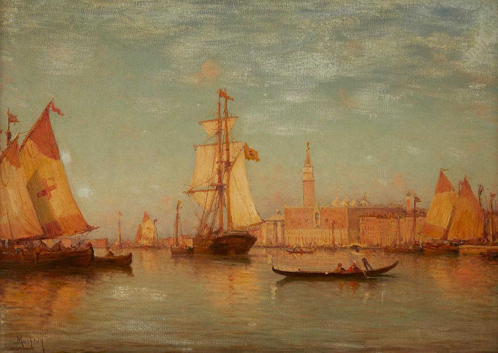 Charles Malfroy (1862-1961) - Venetian Canal Scene, Campanile