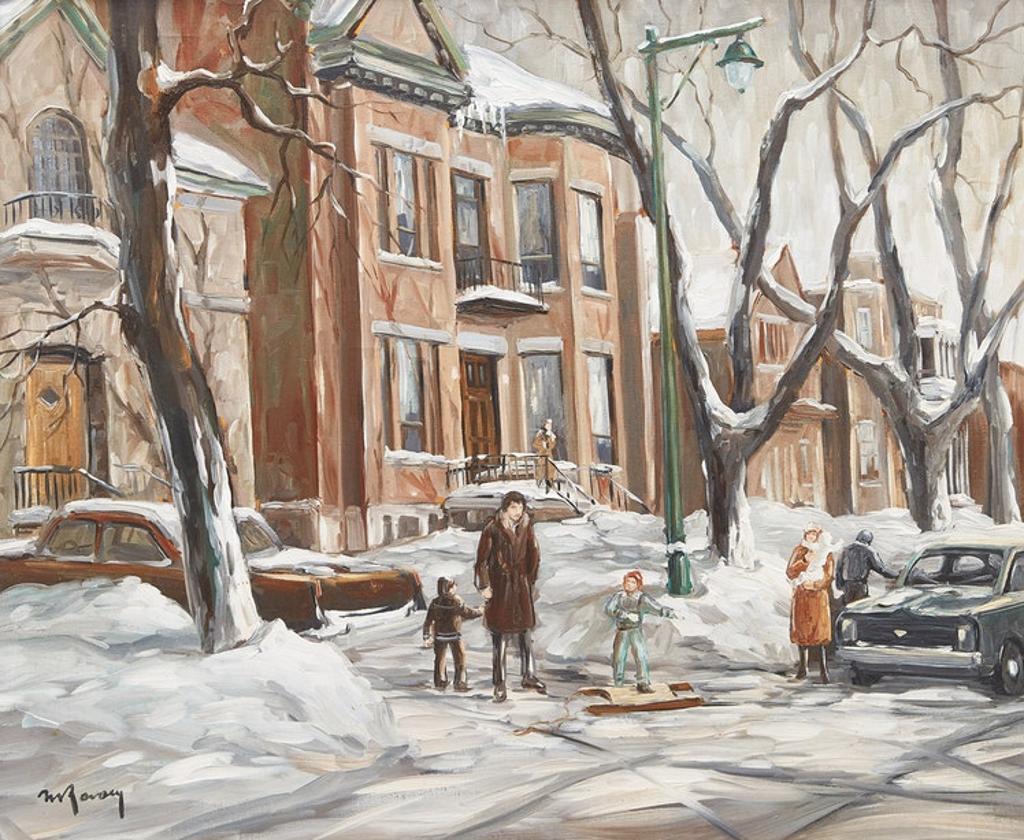 Marcel Ravary (1940) - Family in Winter