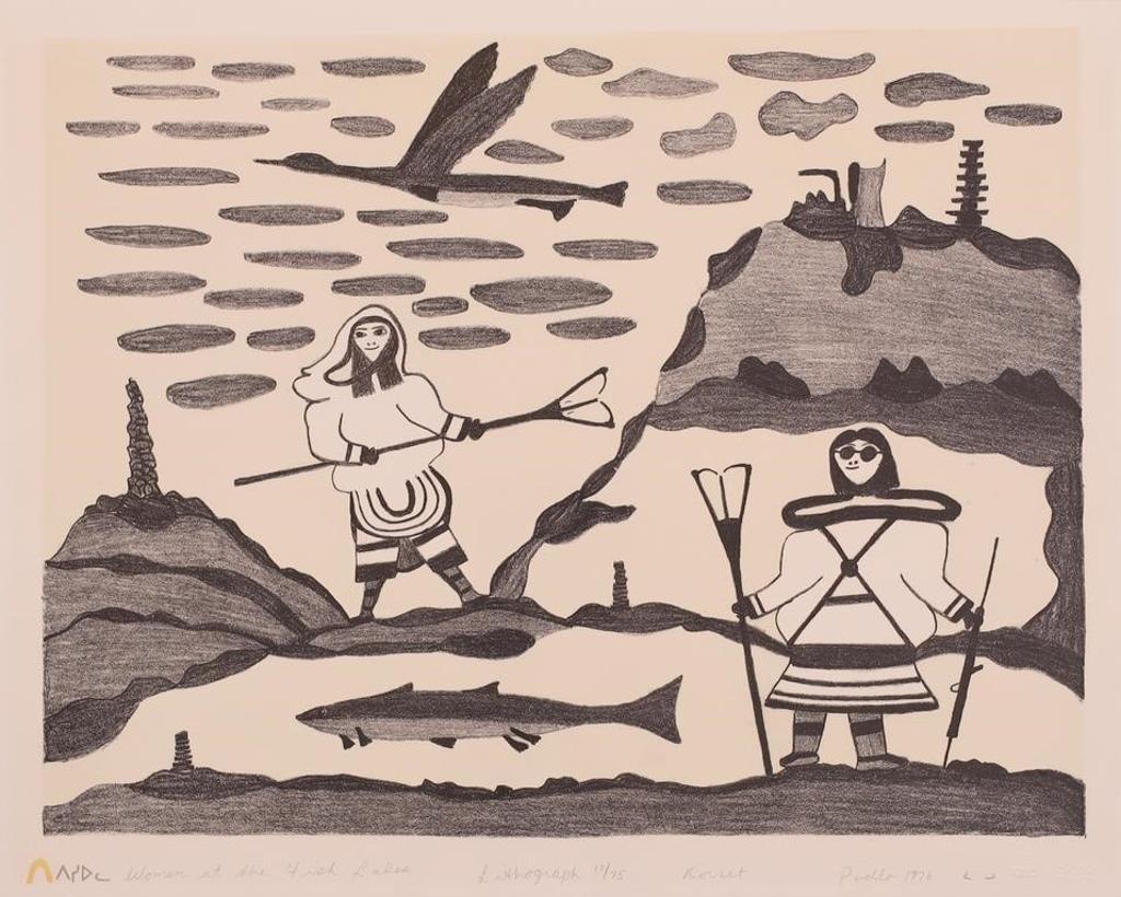 Pudlo Pudlat (1916-1992) - Women at the Fish Lakes; 1976; ed. #17/75