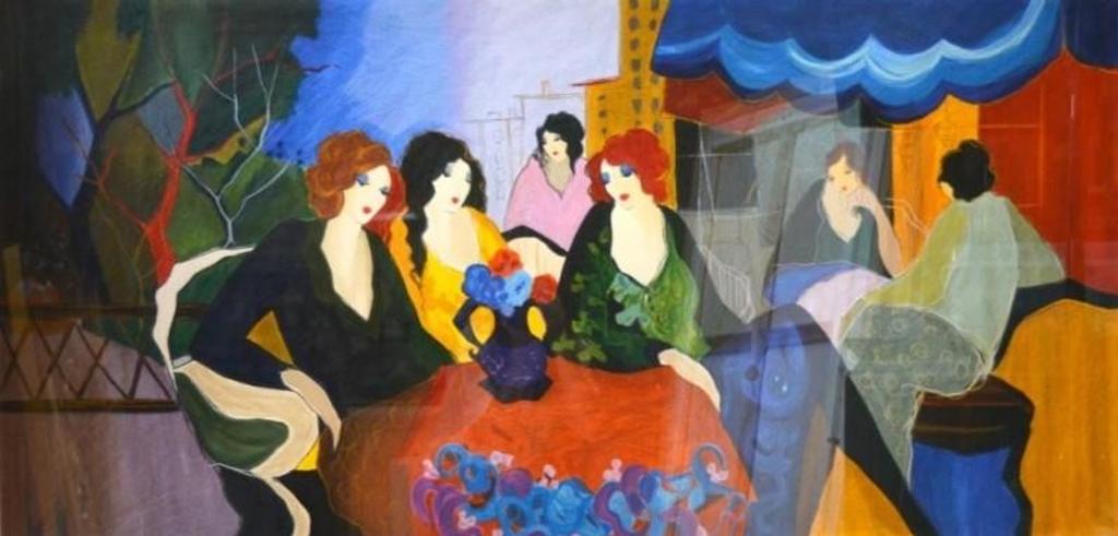 Itzchak Tarkay (1935-2012) - Women at a Cafe