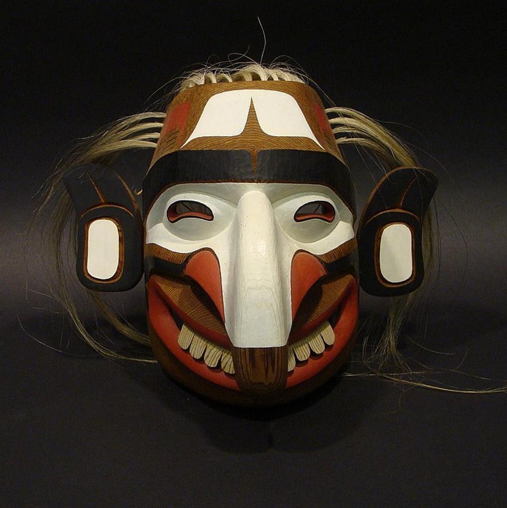 Tony Hunt Jr. (1962-2017) - a carved and polychromed red cedar Kwagiulth Fool Mask