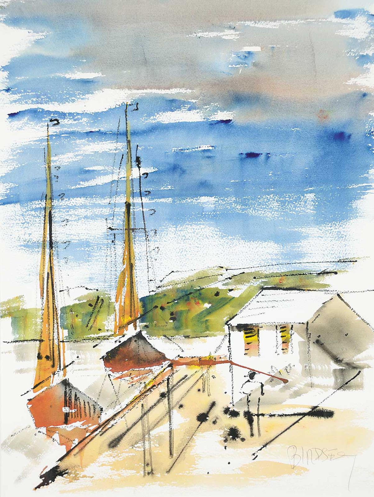 Alfred Birdsey (1912-1996) - Untitled - Sailboats in Harbour