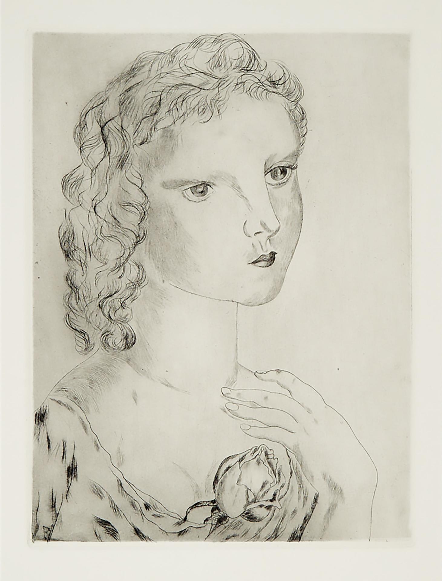 Léonard Tsuguharu Foujita (1886-1968) - Jeune Fille Avec Une Rose, 1925 [buisson, 118]